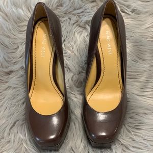 Brown Pumps with Embossed Detail